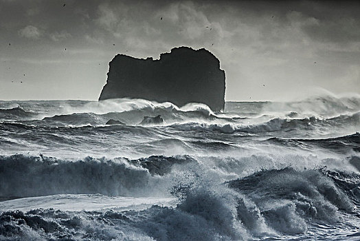 冰岛,风暴,海洋,海滩