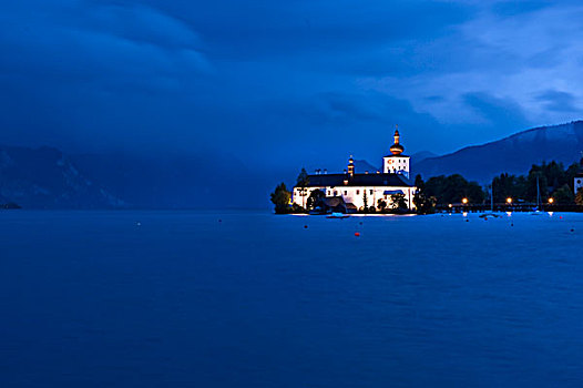城堡,特劳恩湖,奥地利,欧洲