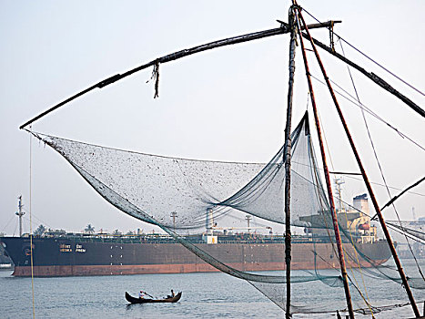 渔民,工作,喀拉拉,印度