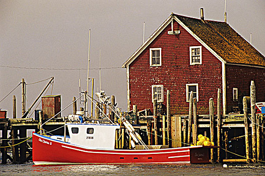 渔船,海滨城镇,新斯科舍省,加拿大