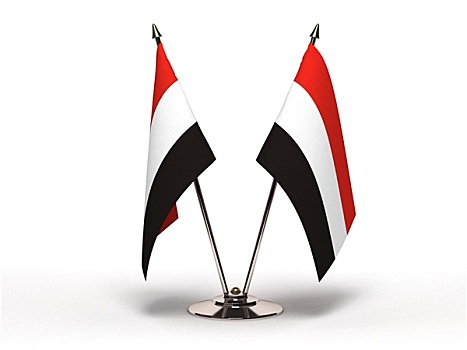 微型,旗帜,也门,隔绝