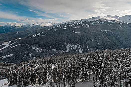 云,上方,积雪,山,不列颠哥伦比亚省,加拿大