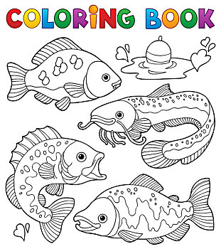 上色画册,淡水鱼