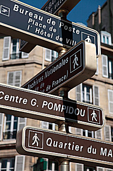 法国,巴黎,路标,街上