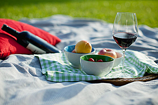 食物,葡萄酒,野餐毯
