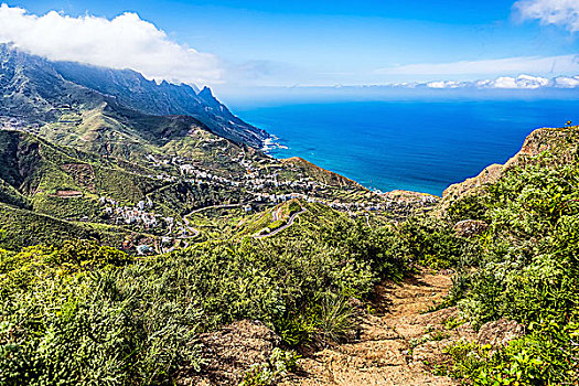 风景,山,小路,乡村,山谷