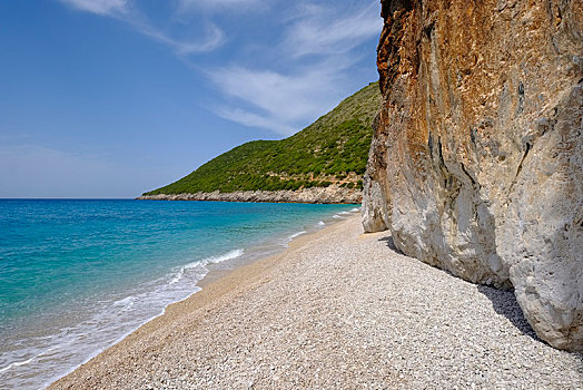 海滩,阿尔巴尼亚,里维埃拉,爱奥尼亚海,欧洲