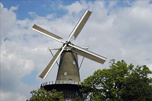 风车,博物馆,荷兰南部,荷兰
