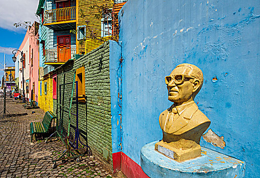 彩色,房子,步行街,布宜诺斯艾利斯,阿根廷,南美
