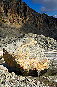 大,花冈岩,漂石,结冰,冰河,奔宁山脉,阿尔卑斯山,瑞士,欧洲