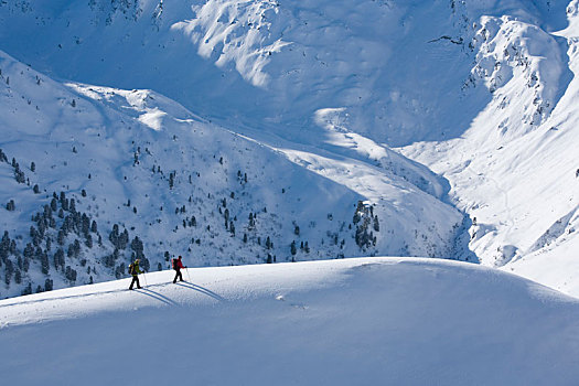 雪鞋,旅游,山,靠近,阿尔卑斯山,提洛尔,奥地利