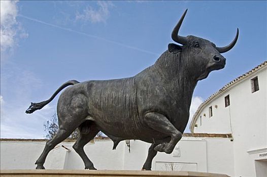 公牛,雕塑,斗牛,纪念建筑,安达卢西亚,西班牙