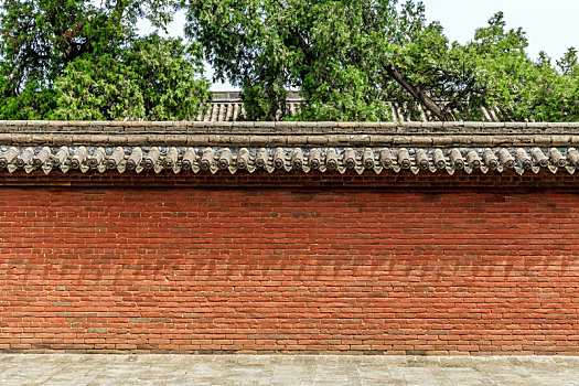 中国山西省运城市解州关帝庙红色庙墙
