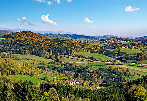 风景,西部,乡村,巴伐利亚森林,下巴伐利亚,巴伐利亚,德国,欧洲