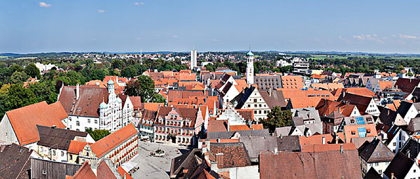 俯视,城市,斯瓦比亚,巴伐利亚,德国,欧洲