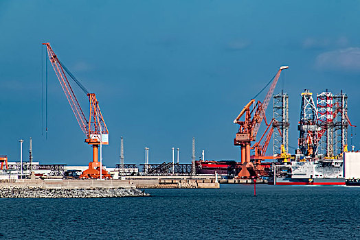 河北省秦皇岛市山海关工业码头建筑景观