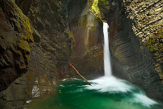 瀑布,靠近,索卡谷,特拉维夫,国家公园,斯洛文尼亚,欧洲