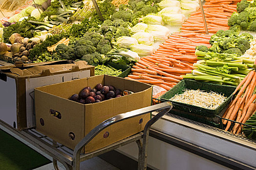 蔬菜,超市,架子