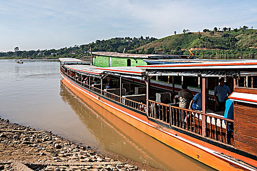 旅游,游船,湄公河,老挝