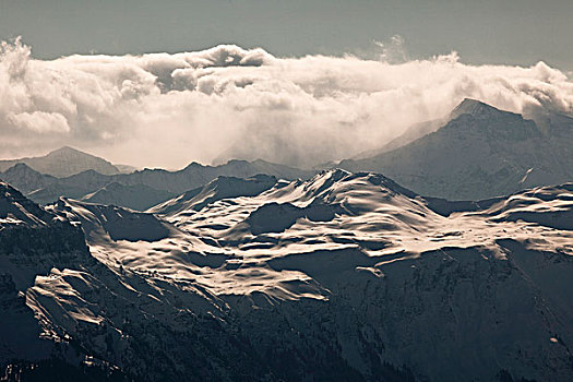 风景,瑞士,阿尔卑斯山,云,欧洲