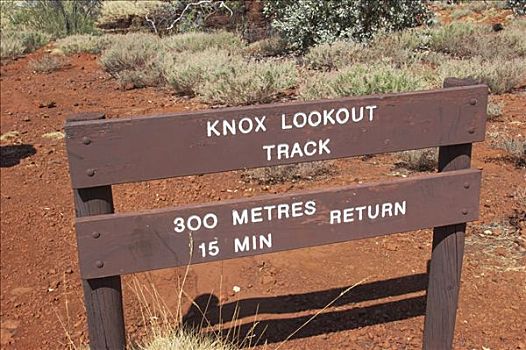 木质,标识,暸望,卡瑞吉尼国家公园,区域,西澳大利亚