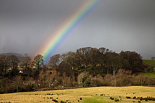 彩虹,天空,乌云,邓弗里斯,苏格兰