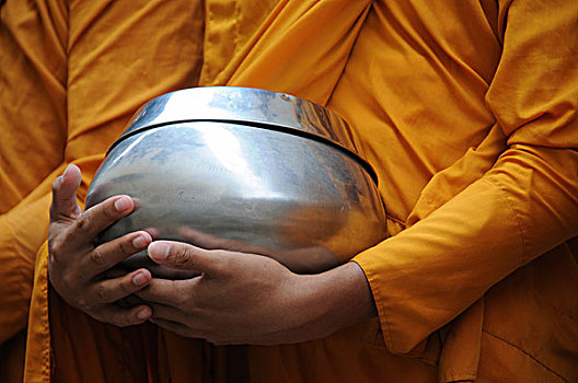 柬埔寨,僧侣,早晨,请求,亚洲