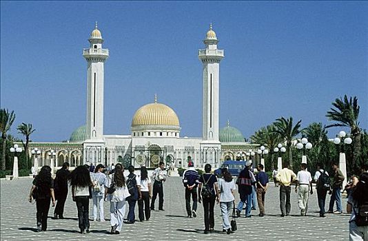 中心,清真寺,游客,突尼斯,北非