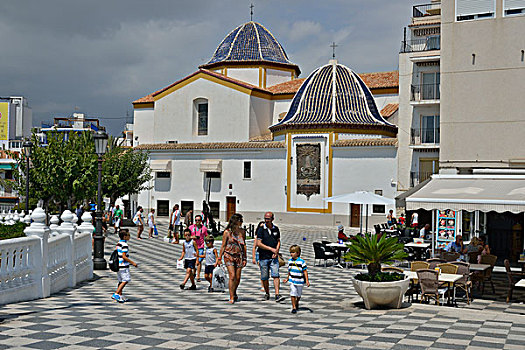 教堂,贝尼多姆,白色海岸,西班牙,欧洲