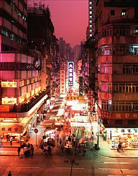 中国,香港,九龙,庙街,夜市