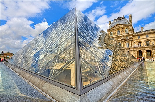 玻璃金字塔,卢浮宫,皇宫,巴黎,法国