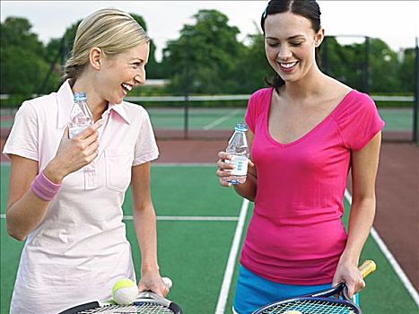 女人,乐趣,网球场