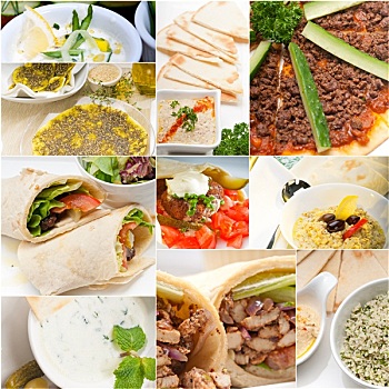 阿拉伯,中美食,抽象拼贴画