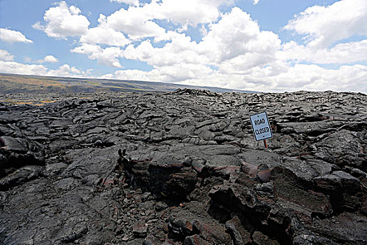 标识,火山岩,地点,东方,裂隙,基拉韦厄火山,夏威夷,美国