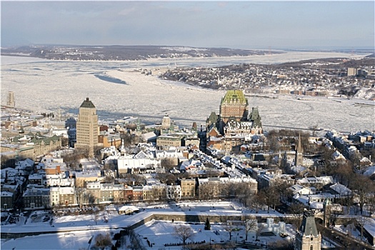 魁北克城,冬天,加拿大