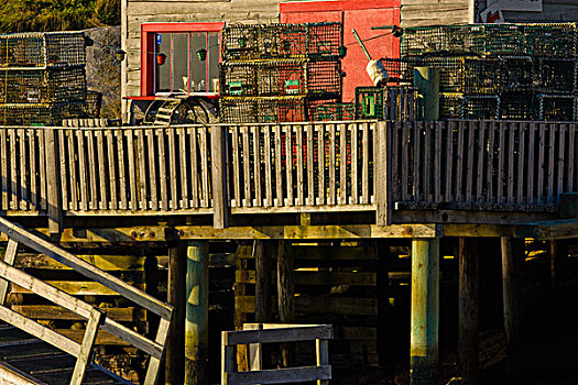 捕虾器,码头,小湾,新斯科舍省,加拿大