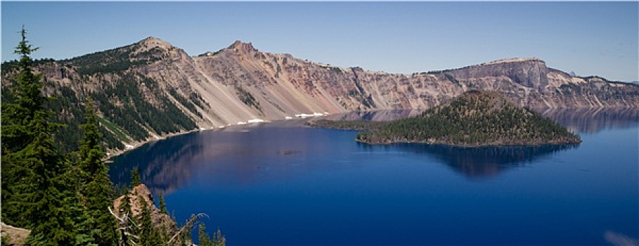 火山湖,巫师岛,西部,边缘,火山口,火山