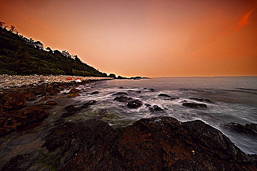 海滩夜景