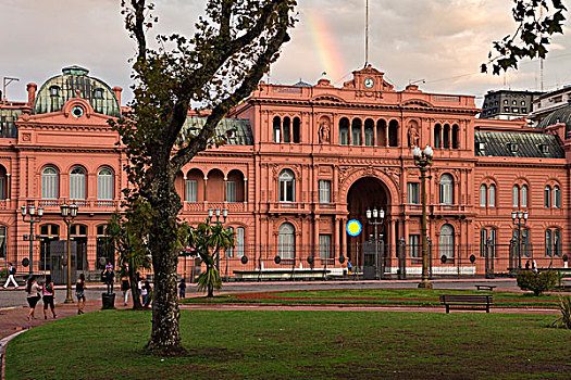 玫瑰宫,粉红屋,座椅,阿根廷,政府,办公室,总统,彩虹,布宜诺斯艾利斯,南美