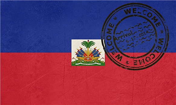 欢迎,海地,旗帜,护照