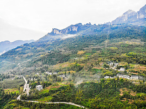 航拍湖北恩施大峡谷云龙地缝景区