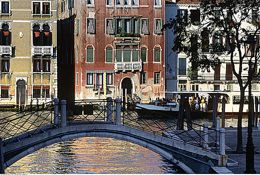 桥,运河,游船,威尼斯,意大利