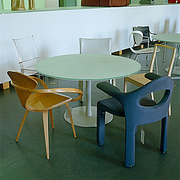 收集,椅子,围绕,圆,桌子,咖啡,设计,博物馆,米兰