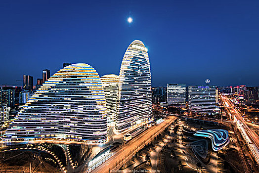 北京望京soho夜景
