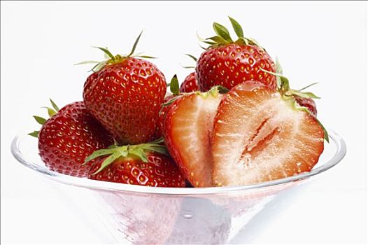 草莓,玻璃碗