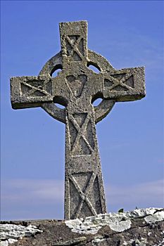 凯尔特十字架,墓地,阿基尔岛,梅奥县,爱尔兰