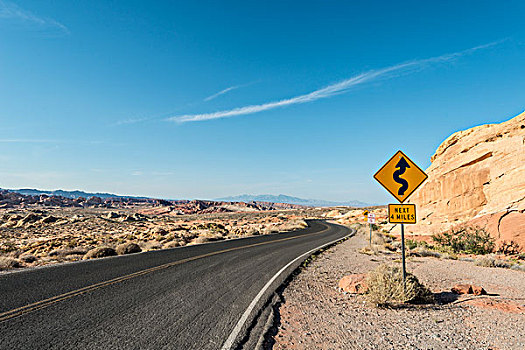弯曲,道路,公路,山谷,国家公园,加利福尼亚,美国,北美