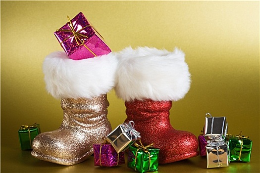 圣诞老人,靴子,礼物
