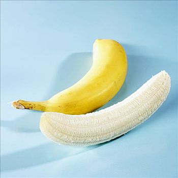 一个,去皮,香蕉