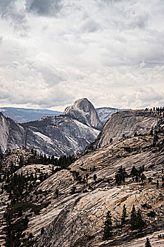 俯视图,山地,岩石构造,优胜美地国家公园,加利福尼亚,美国